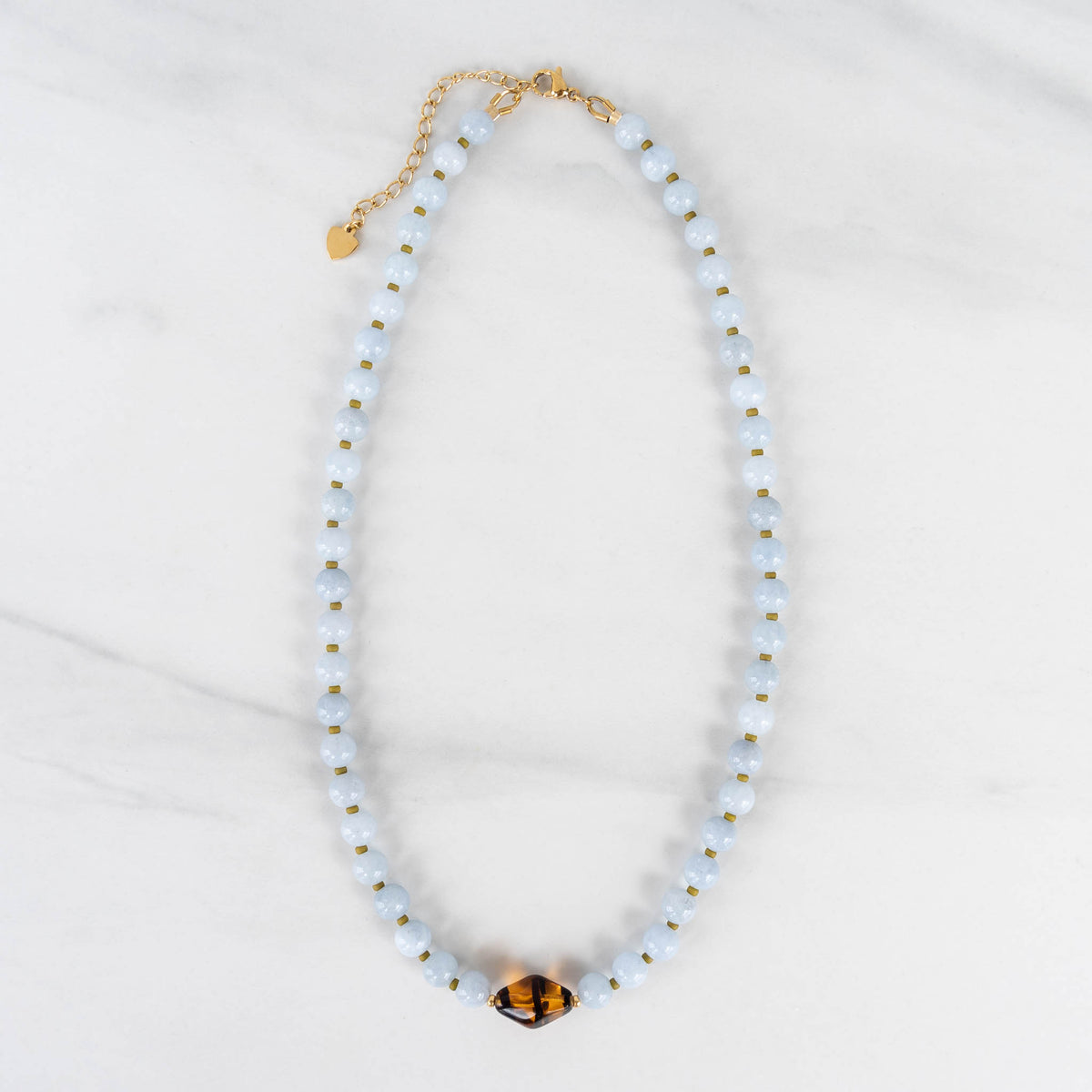 Hazel Necklace | Blue Gemstone Beaded Necklace