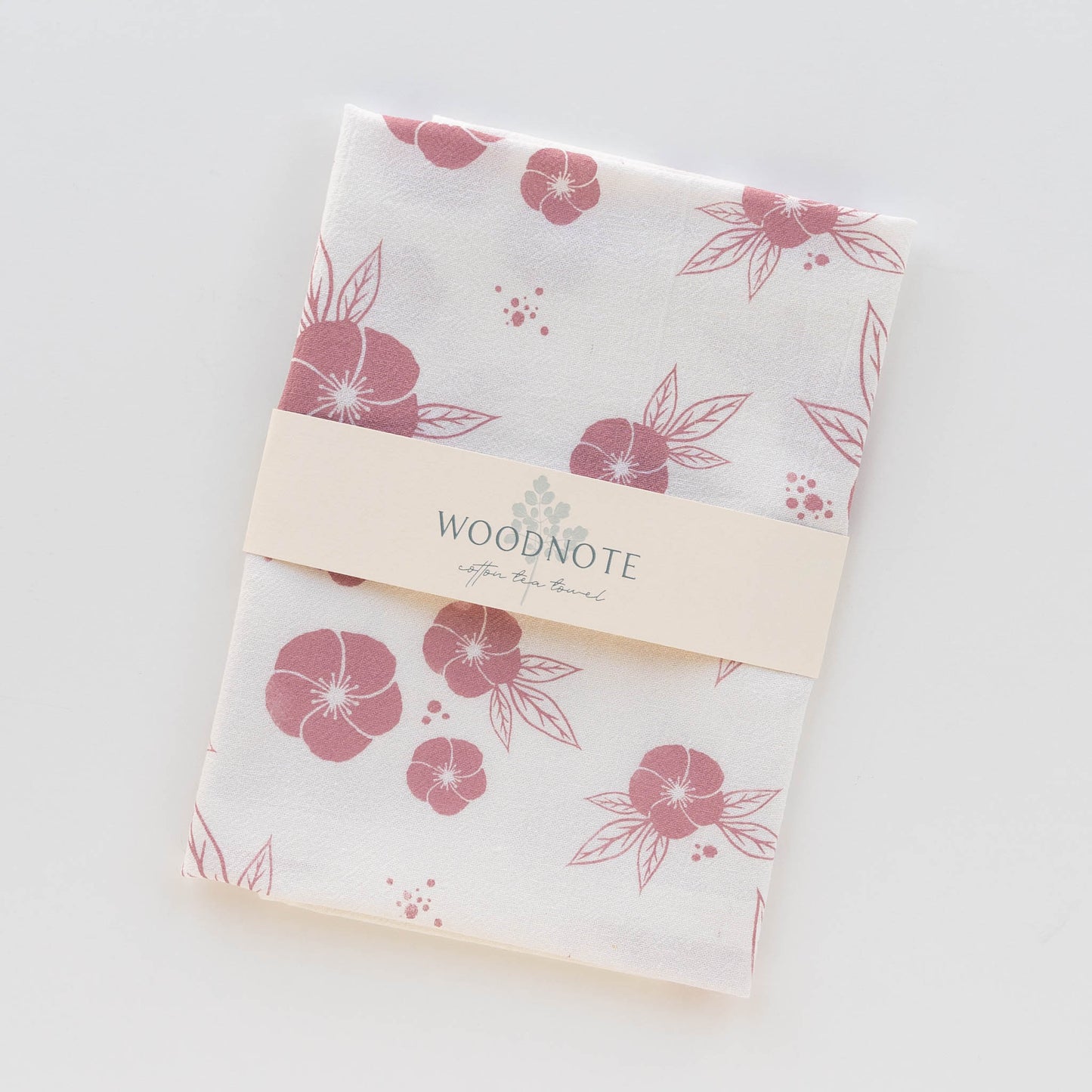 Pink Flower Tea Towel