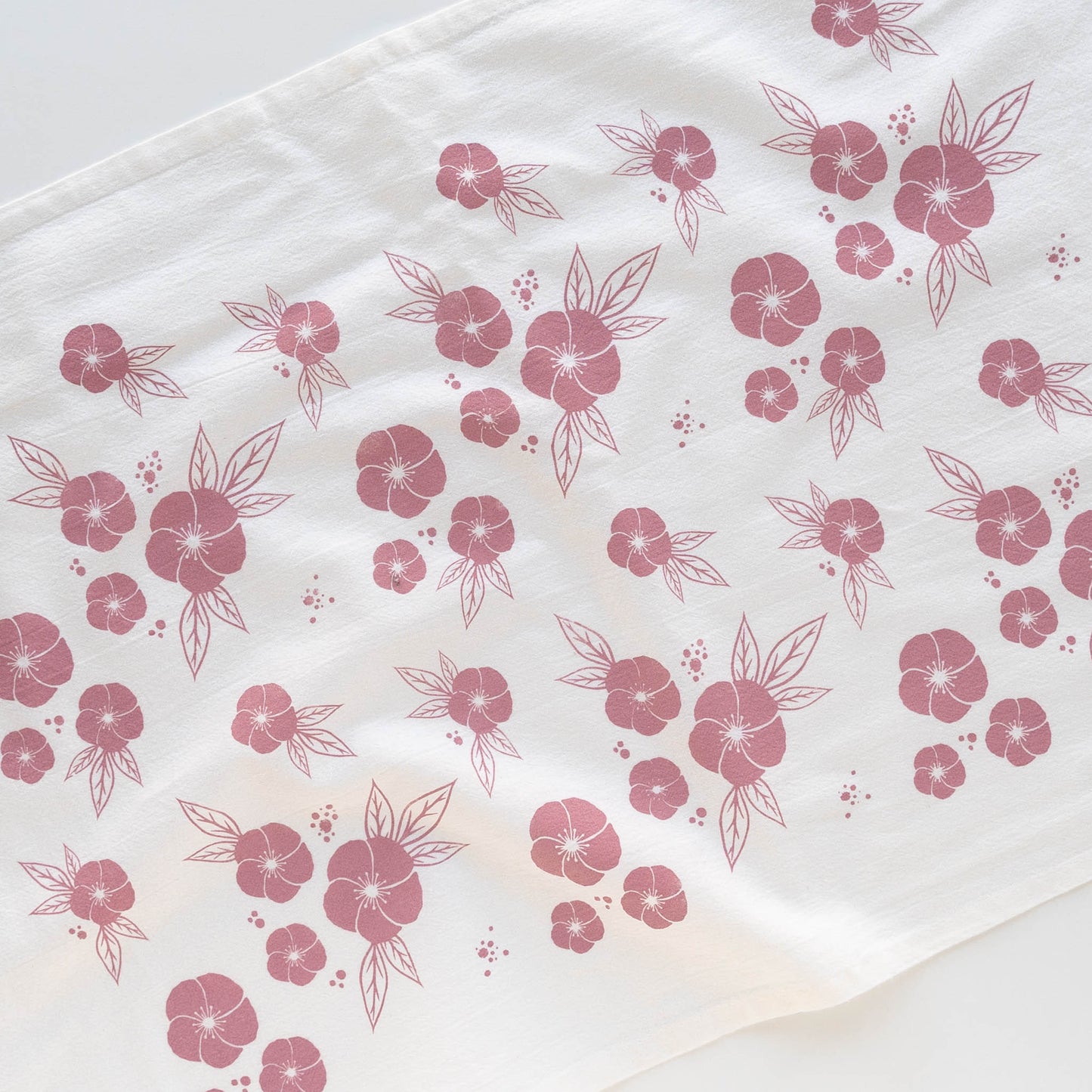 Pink Flower Tea Towel