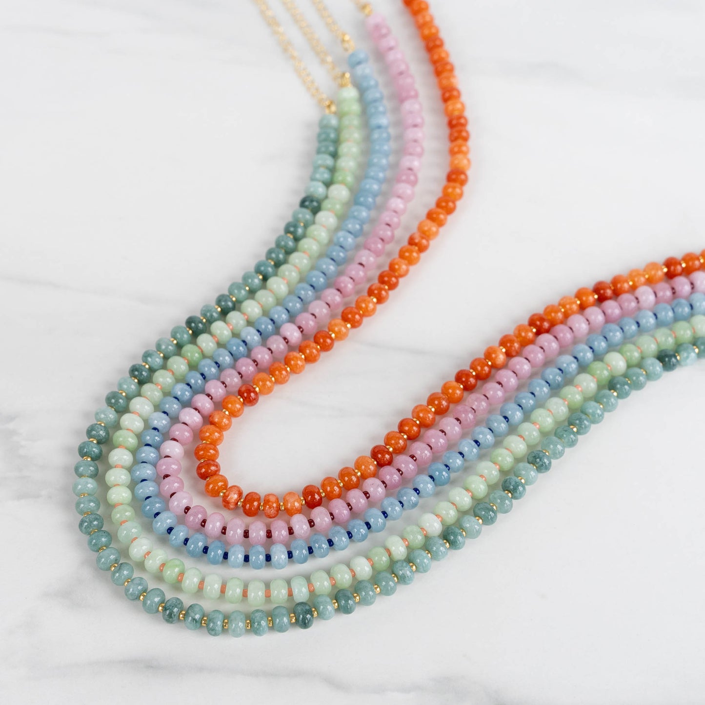 Dahlia Necklace | Beaded Gemstone Charm Necklace