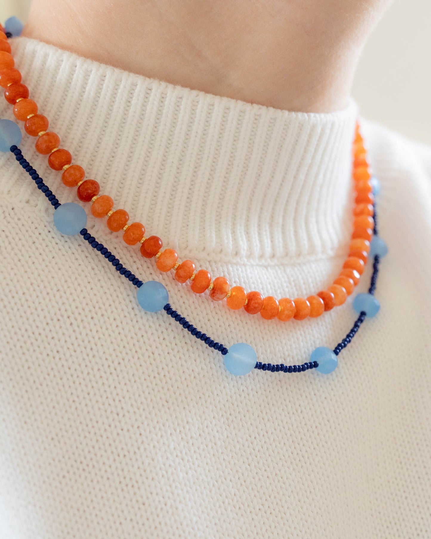 Bluebell Necklace | Blue Gemstone and Seed Bead Necklace