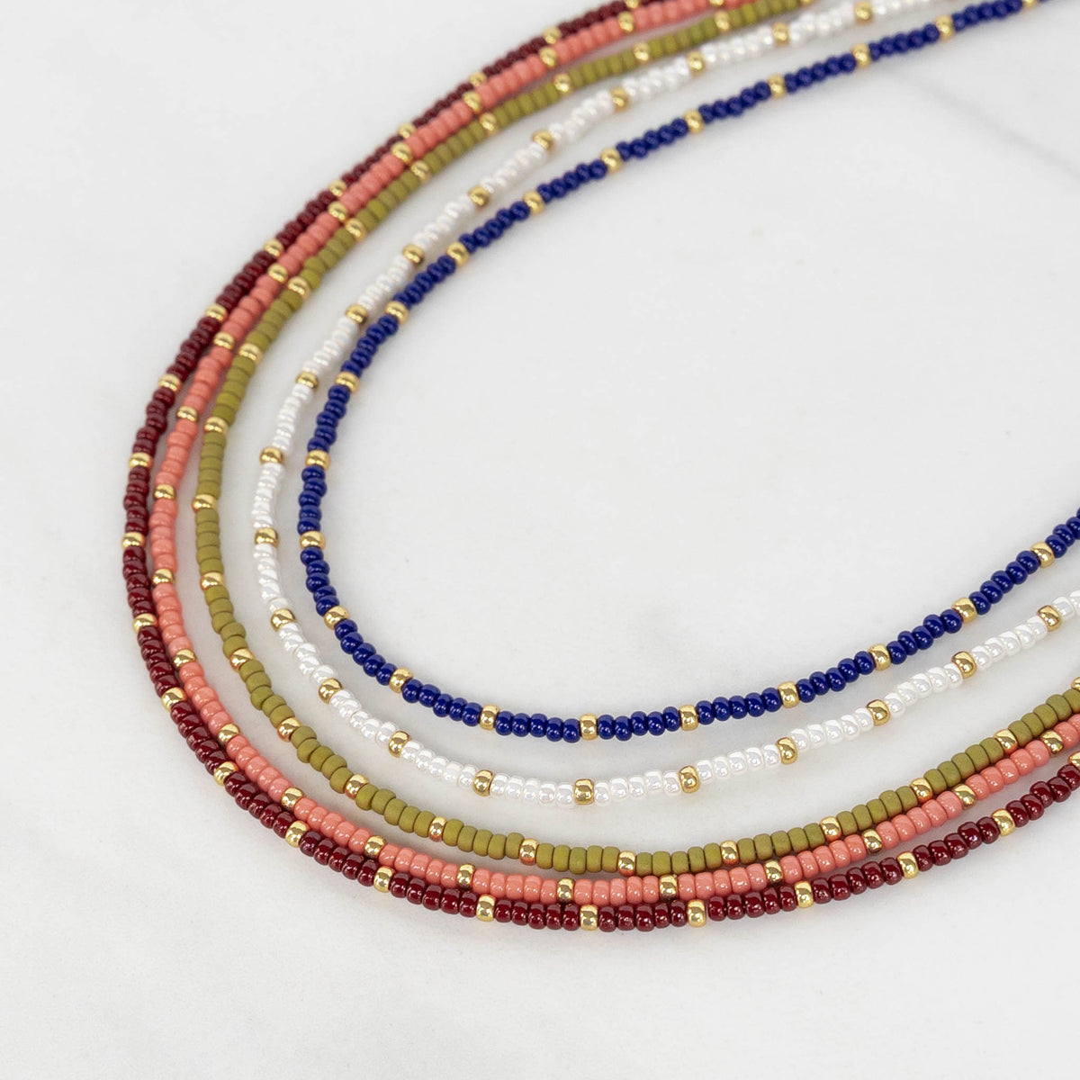 Iris Necklace | Tiny Seed Bead Layering Necklace