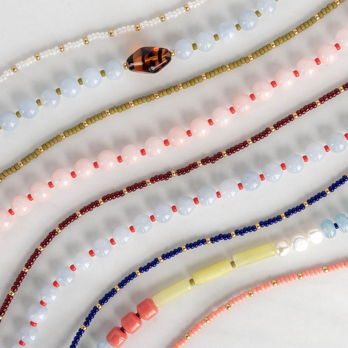 Iris Necklace | Tiny Seed Bead Layering Necklace