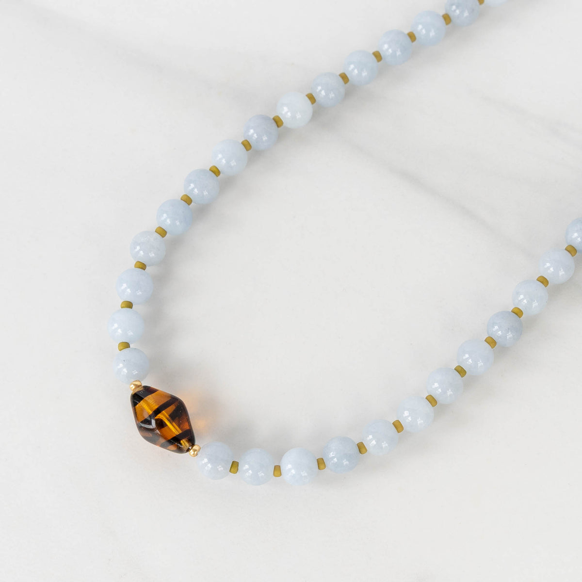 Hazel Necklace | Blue Gemstone Beaded Necklace