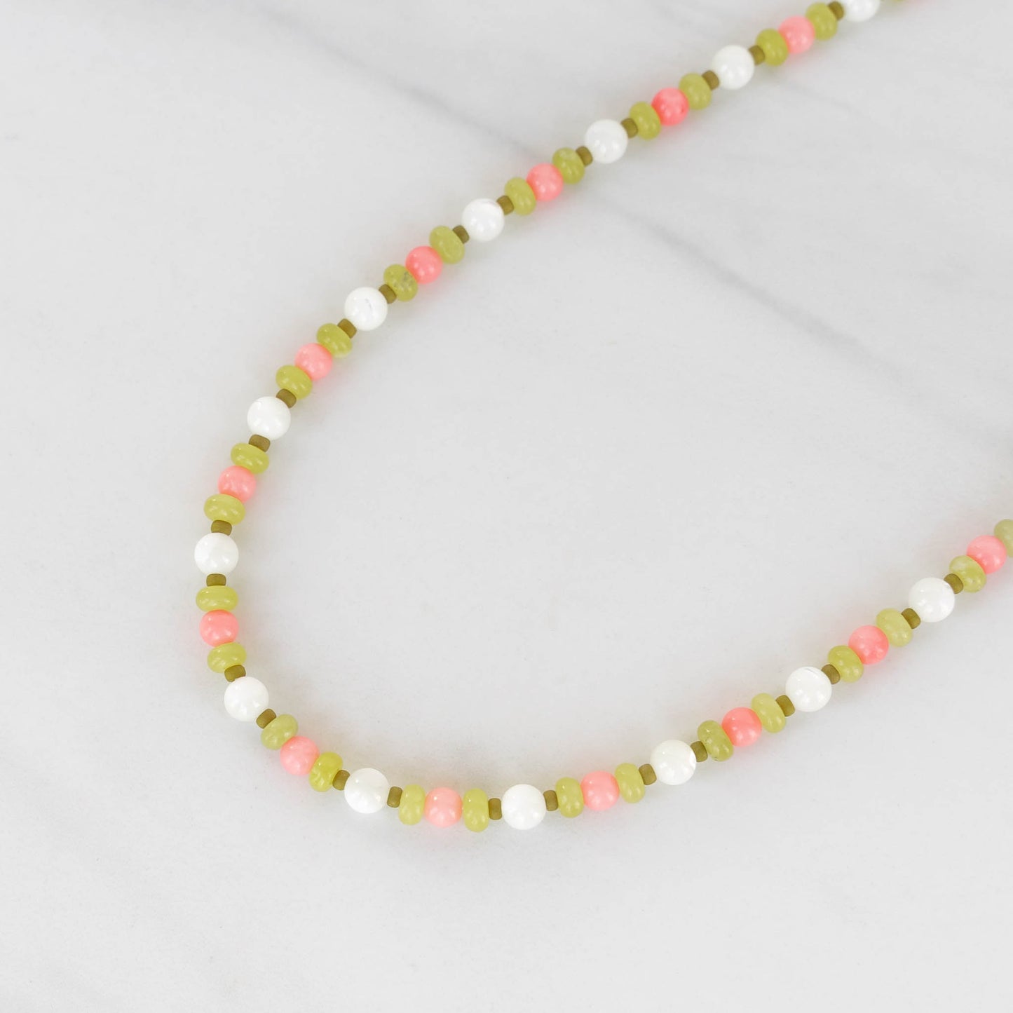 Lili Necklace | Mother of Pearl & Gemstone Beaded Necklace