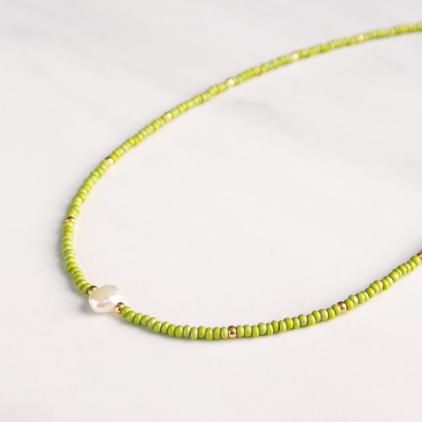 Acacia Necklace | Delicate Seed Bead and Pearl Necklace