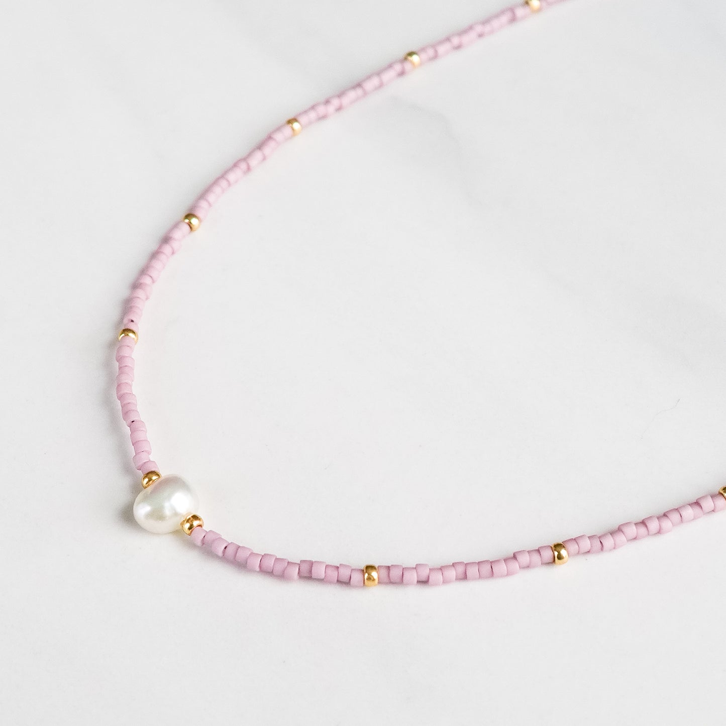 Acacia Necklace | Delicate Seed Bead and Pearl Necklace