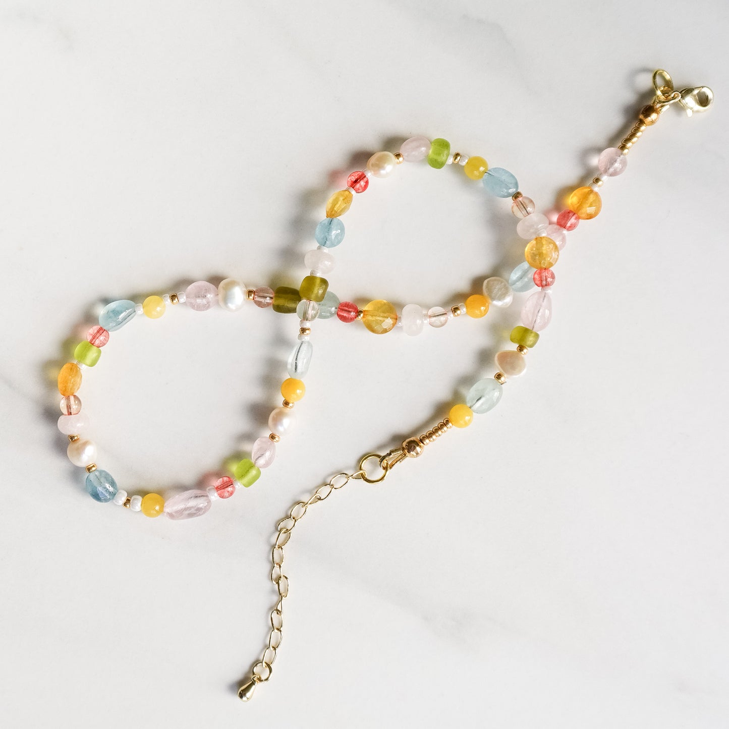 Calla Necklace | Mixed Gemstone, Pearl, and Glass Beaded Necklace