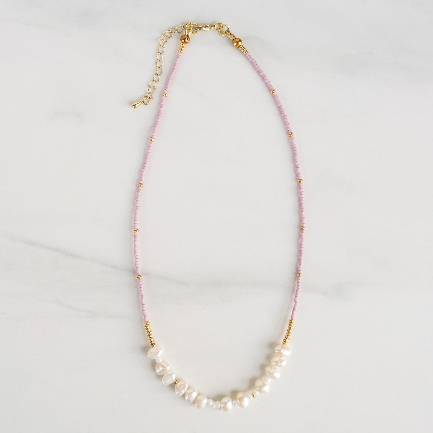 Primrose Necklace | Pearl and Glass Seed Bead Necklace