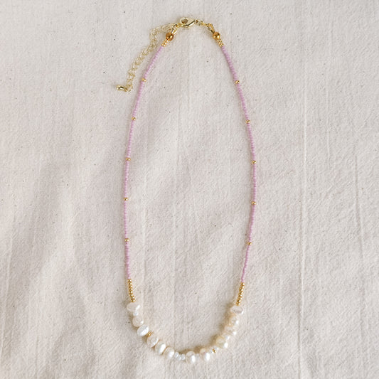 Primrose Necklace | Pearl and Glass Seed Bead Necklace