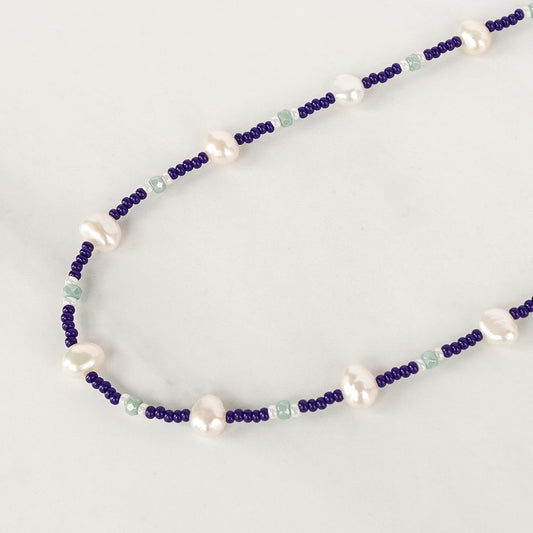 Lark Necklace | Pearl and Glass Seed Bead Necklace