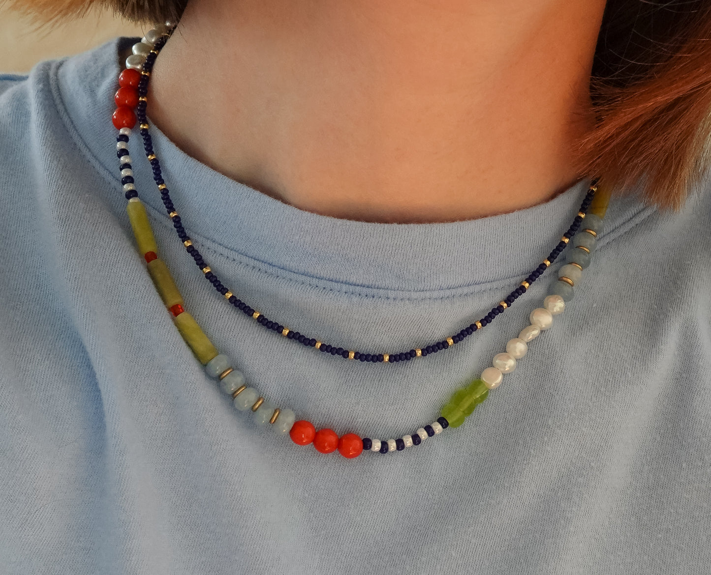 Iris Necklace | Tiny Seed Bead Layering Necklace