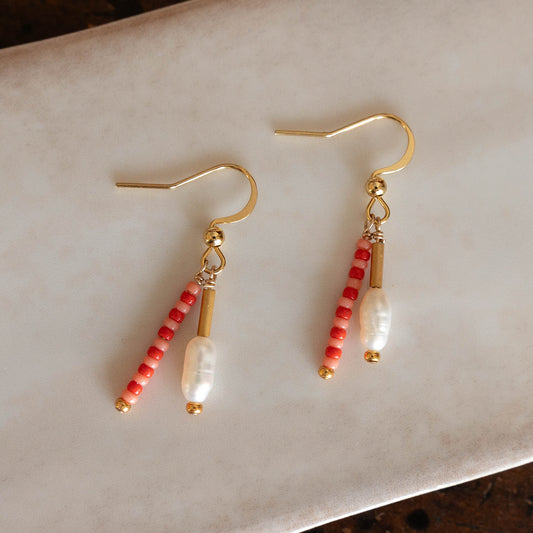 Stella Earrings | Colorful Beaded Pearl Dangle Earrings