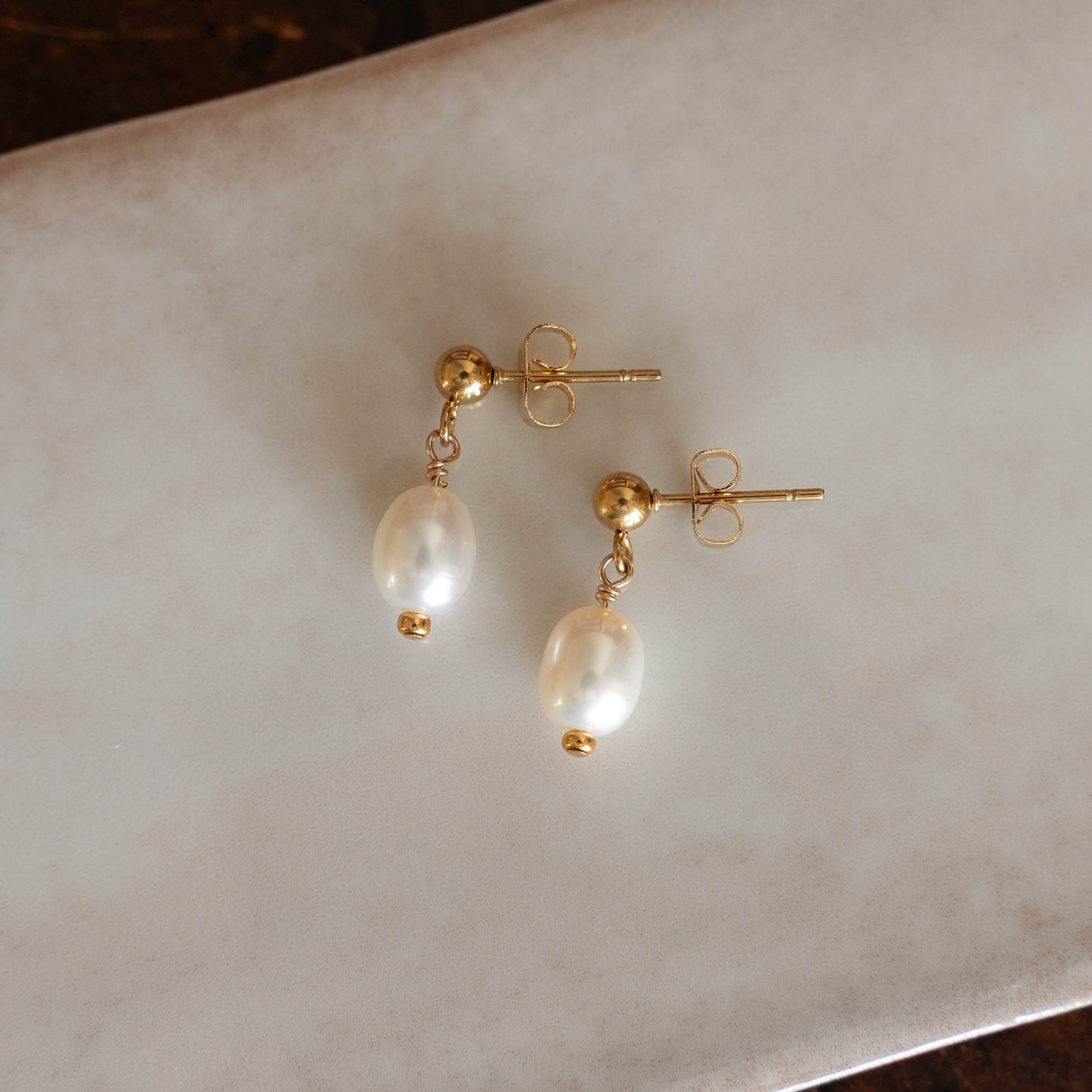 Pearl Stud Dangle Earrings