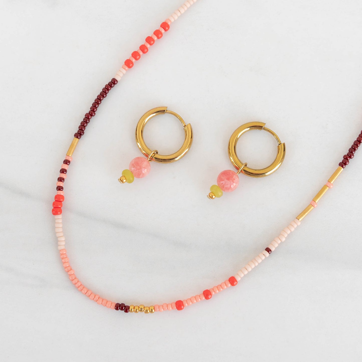 Sunset Necklace | Colorful Seed Bead Necklace