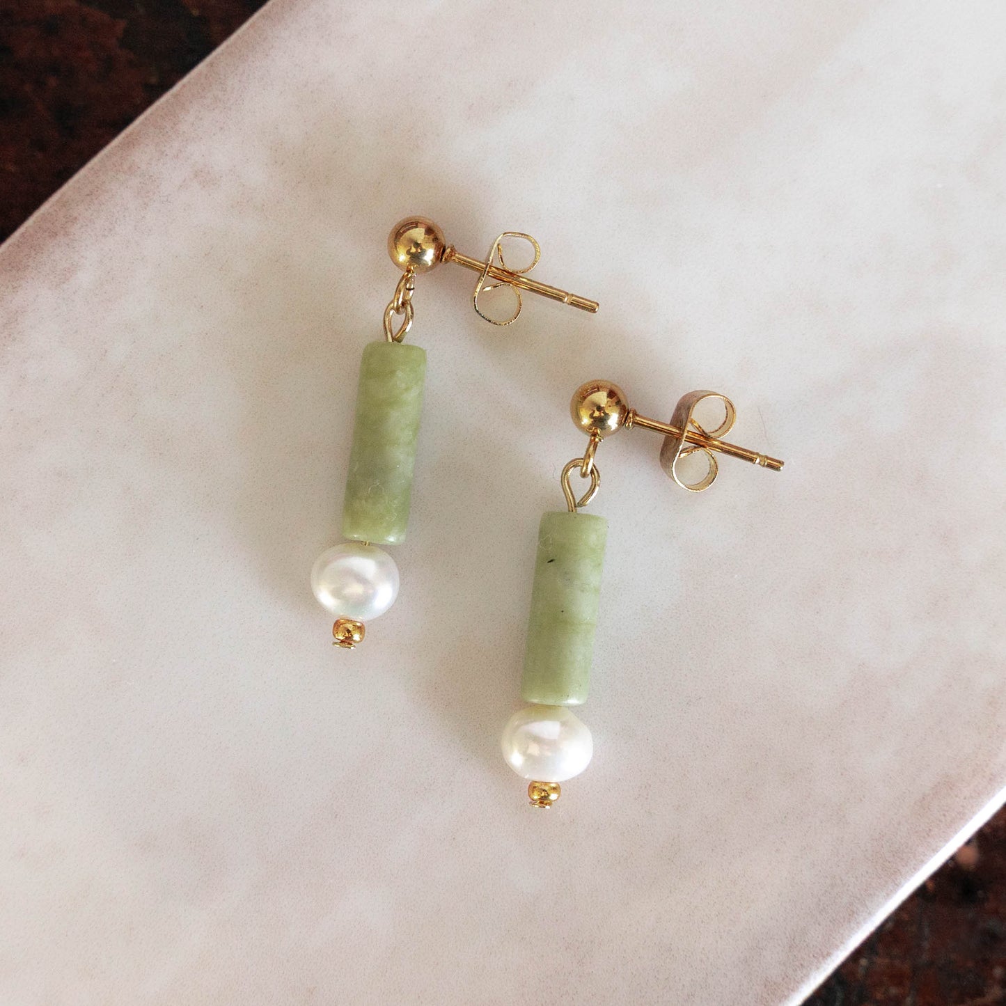 Sage Stud Dangle Earrings