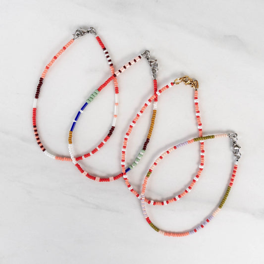Heather Anklet | Colorful Seed Bead Anklet