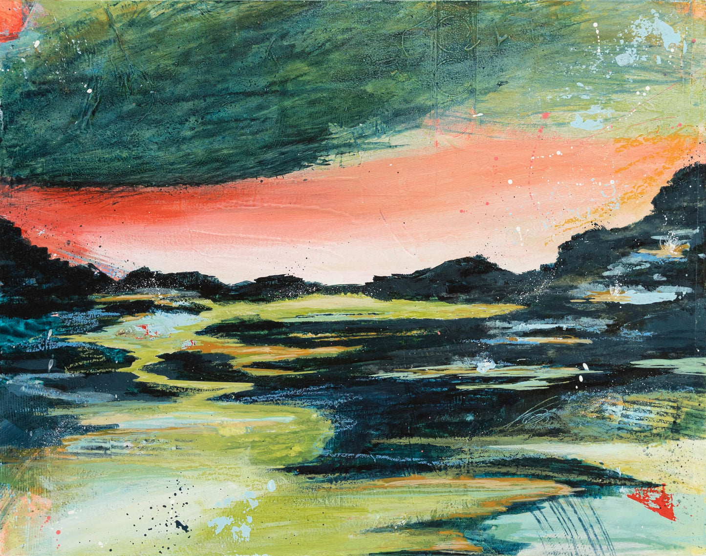 Can You Smell the Rain? II | 11x14 Abstract Landscape Painting on Wood Panel