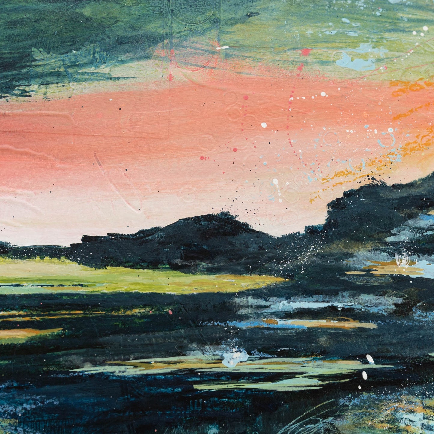 Can You Smell the Rain? II | 11x14 Abstract Landscape Painting on Wood Panel