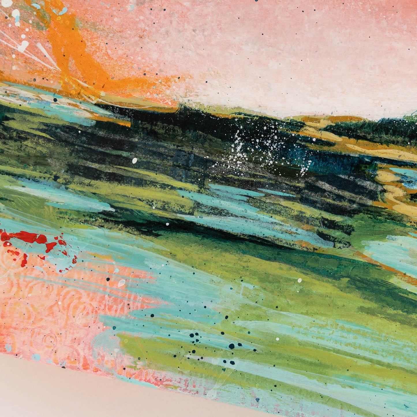 Can You Smell the Rain? III | 6x8 Abstract Landscape Painting on Wood Panel