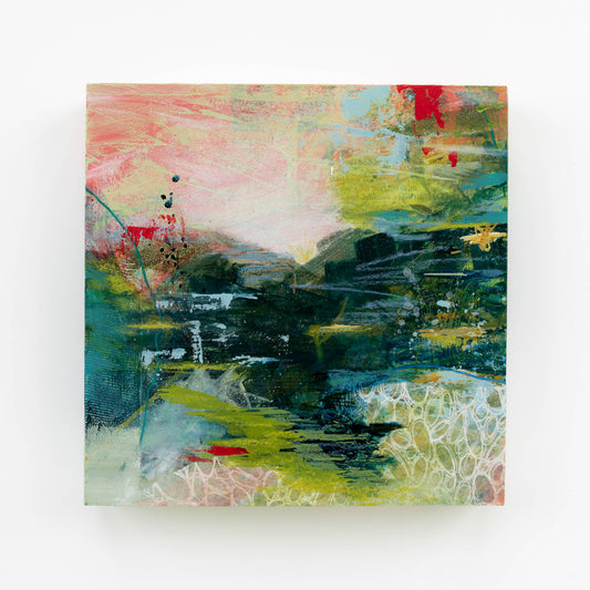 Exuberance | 8x8 Abstract Painting on Wood Panel