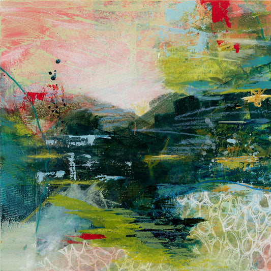 Exuberance | 8x8 Abstract Painting on Wood Panel