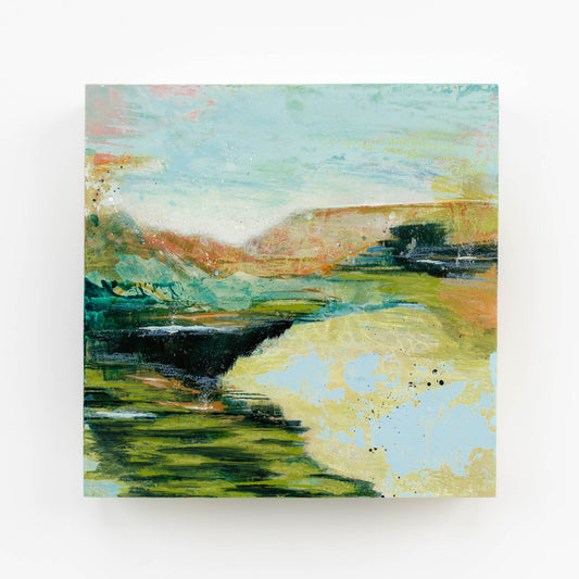 Fair Weather Calm | 8x8 Abstract Painting on Wood Panel