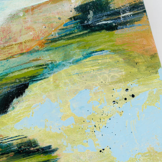 Fair Weather Calm | 8x8 Abstract Painting on Wood Panel
