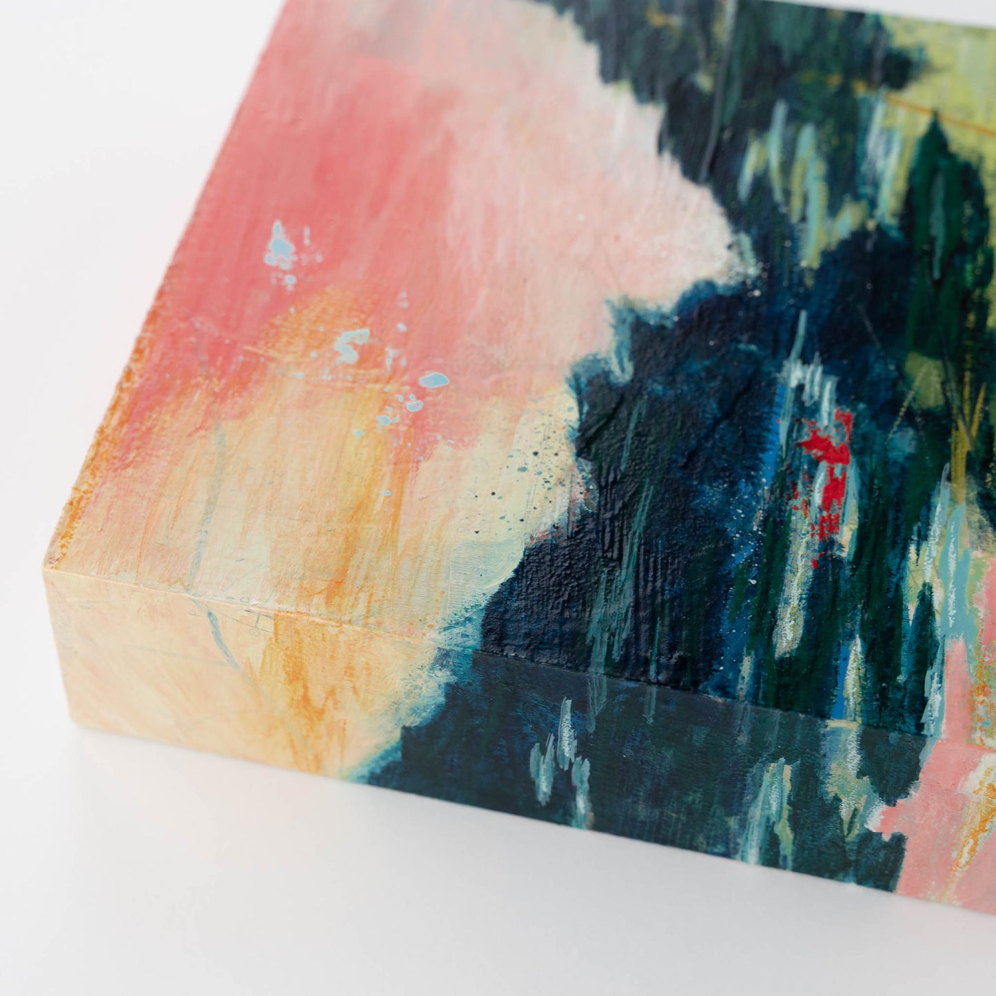 Far From the Road | 6x6 Abstract Painting on Wood Panel