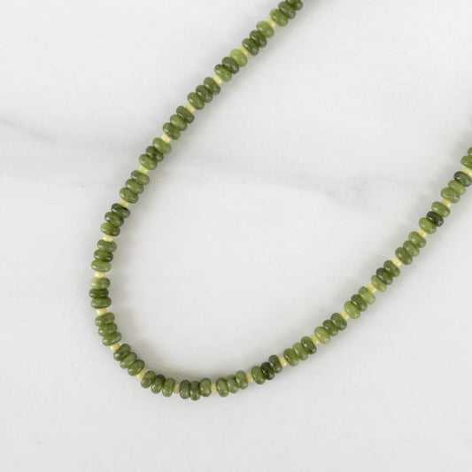 Fern Necklace | Green Gemstone Beaded Necklace