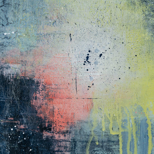First of the Season Peonies I | 12x12 Abstract Painting on Wood Panel
