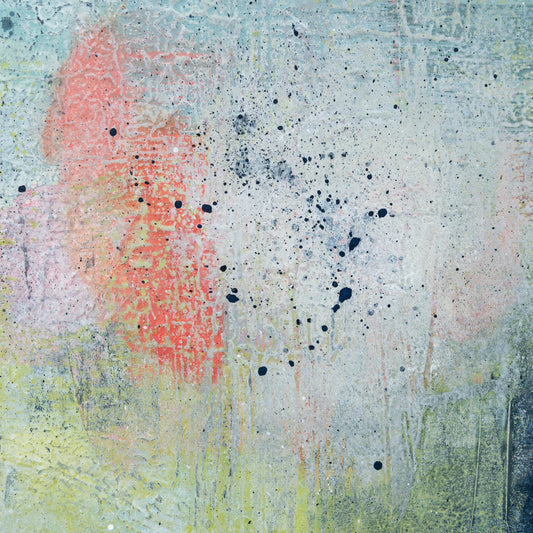 First of the Season Peonies III | 12x12 Abstract Painting on Wood Panel