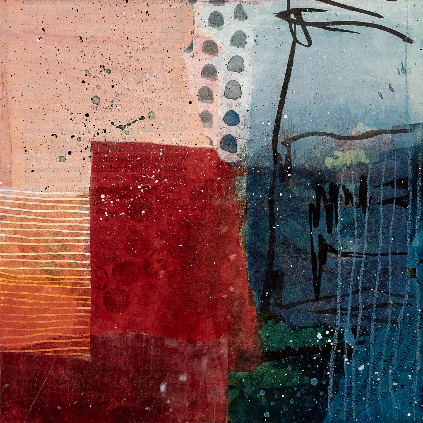 Freely Branching | 6x6 Abstract Painting on Wood Panel