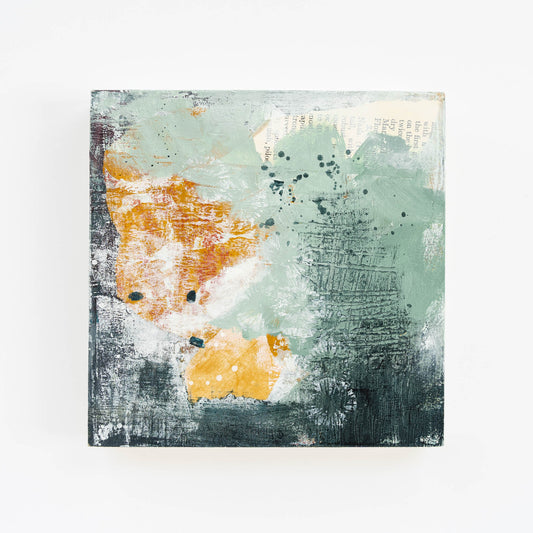 Golden Hour | 6x6 Abstract Painting on Wood Panel