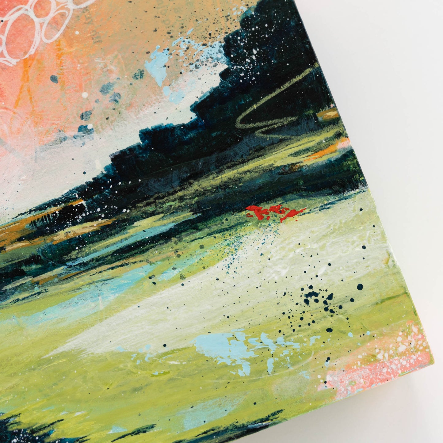 Late Summer Sky | 6x8 Abstract Landscape Painting on Wood Panel