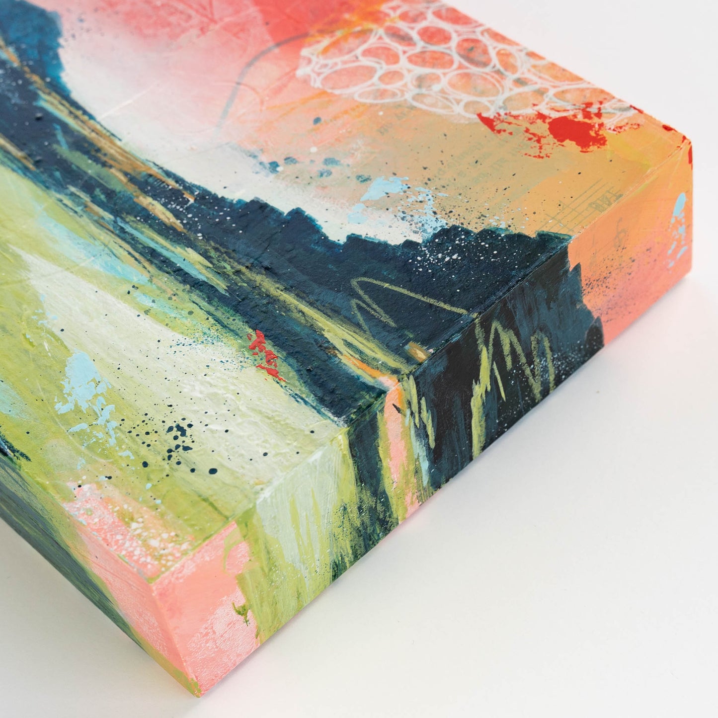 Late Summer Sky | 6x8 Abstract Landscape Painting on Wood Panel