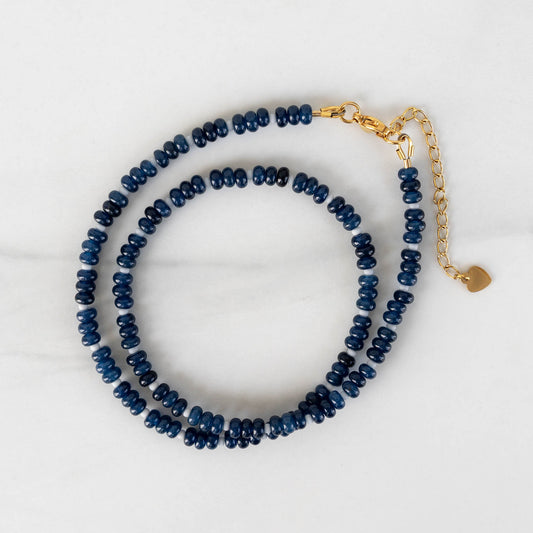 Marina Necklace | Blue Gemstone Beaded Necklace