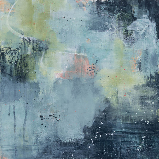 Misty Morning Waltz I | 12x12 Abstract Painting on Wood Panel