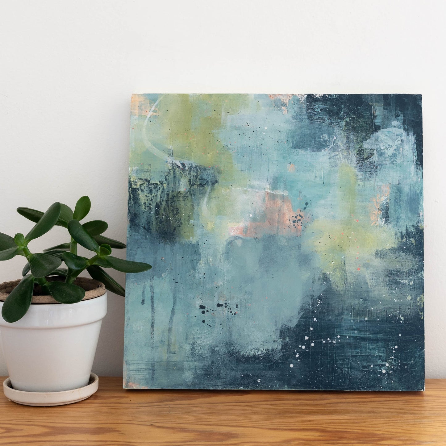 Misty Morning Waltz I | 12x12 Abstract Painting on Wood Panel