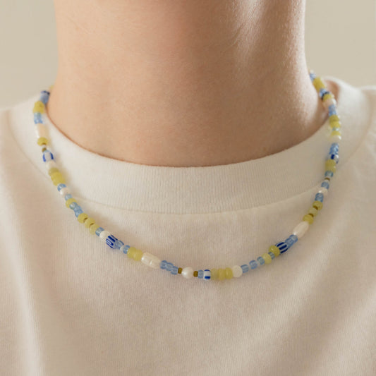 Ocean Necklace | Blue & Green Beaded Pearl Necklace