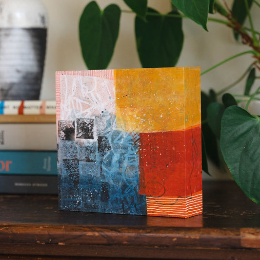 Overlapping Keys | 6x6 Abstract Painting on Wood Panel