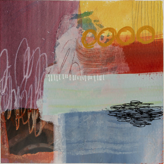 Rooftop Garden Party II | Framed 6x6 inch Acrylic Painting
