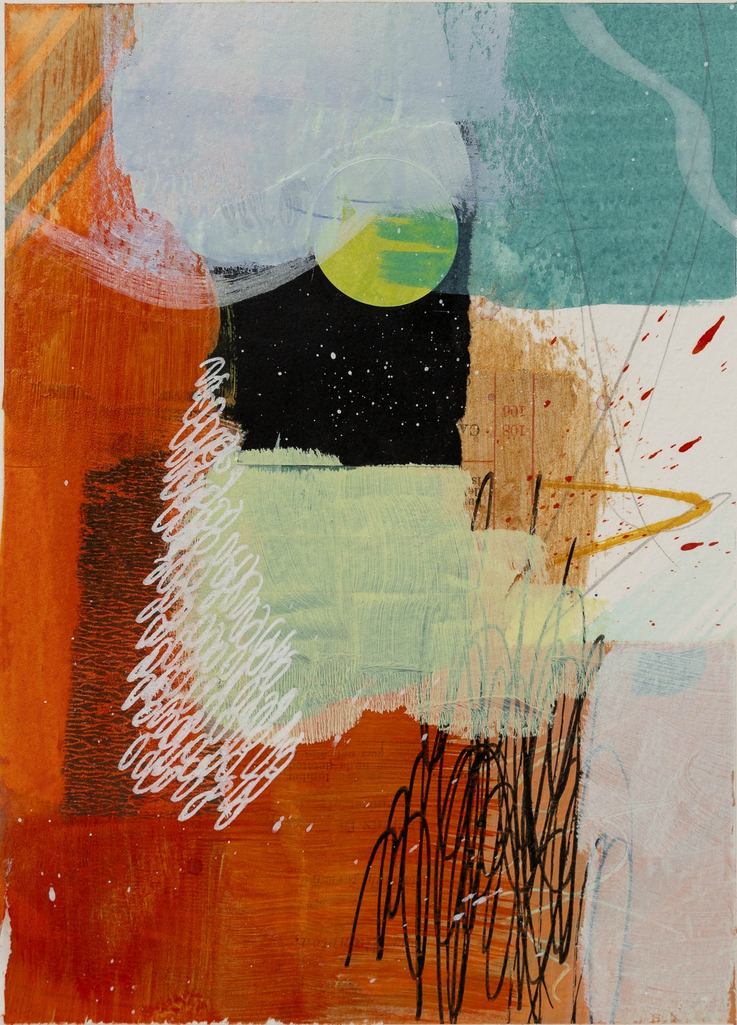 Rooftop Garden Party VIII | Framed 5x7 inch Acrylic Painting