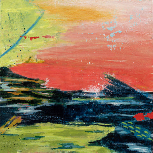 Salt Air Melody | 6x6 Abstract Painting on Wood Panel