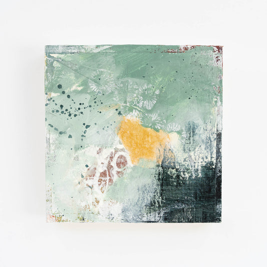 Sea Spray | 6x6 Abstract Painting on Wood Panel