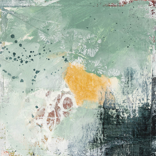 Sea Spray | 6x6 Abstract Painting on Wood Panel