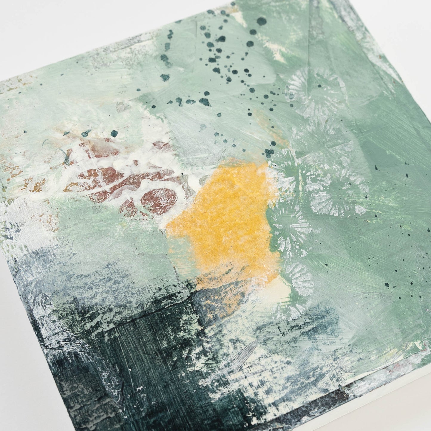 Sea Spray | 6x6 Abstract Painting on Wood Panel