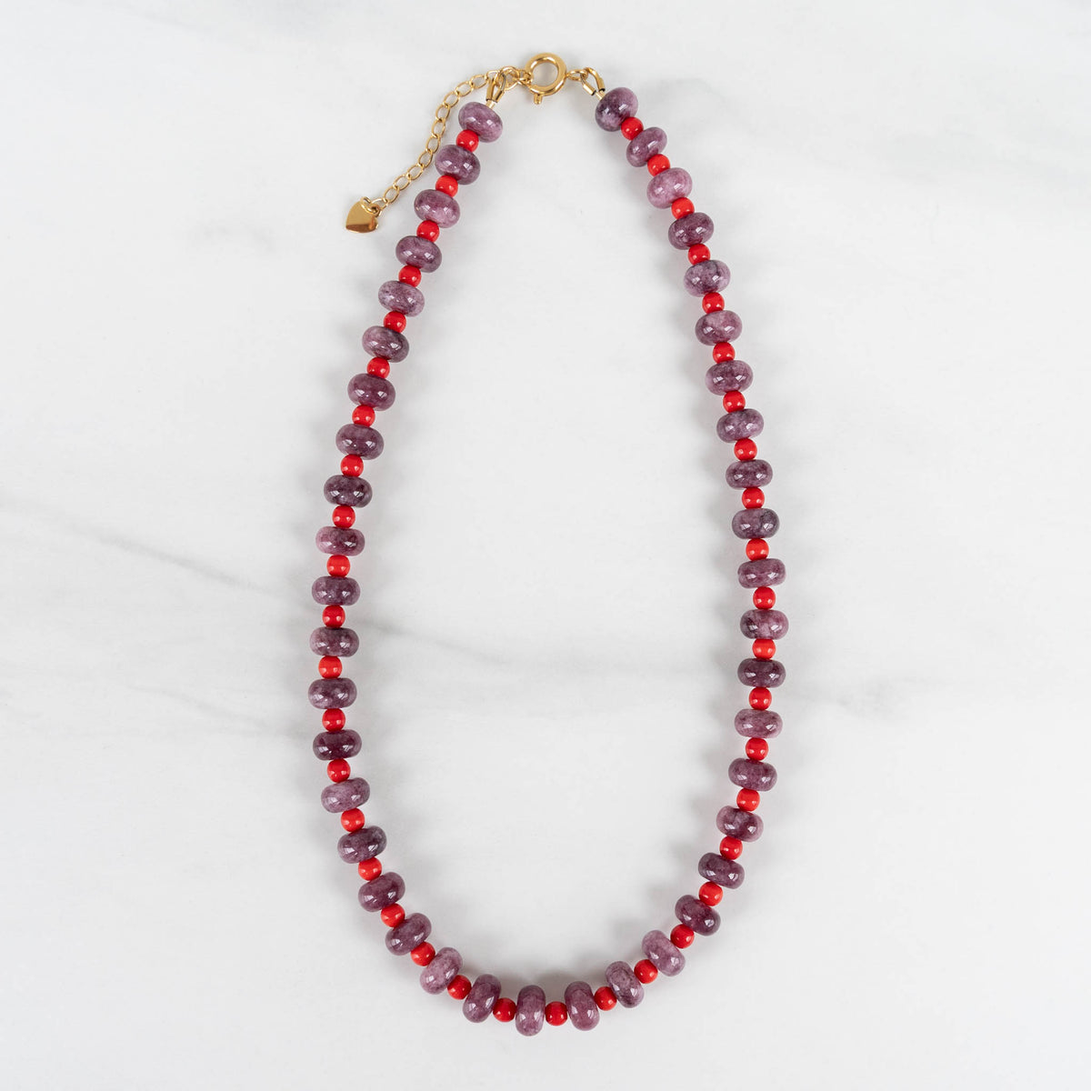 Sienna Necklace | Purple & Red Chunky Beaded Necklace
