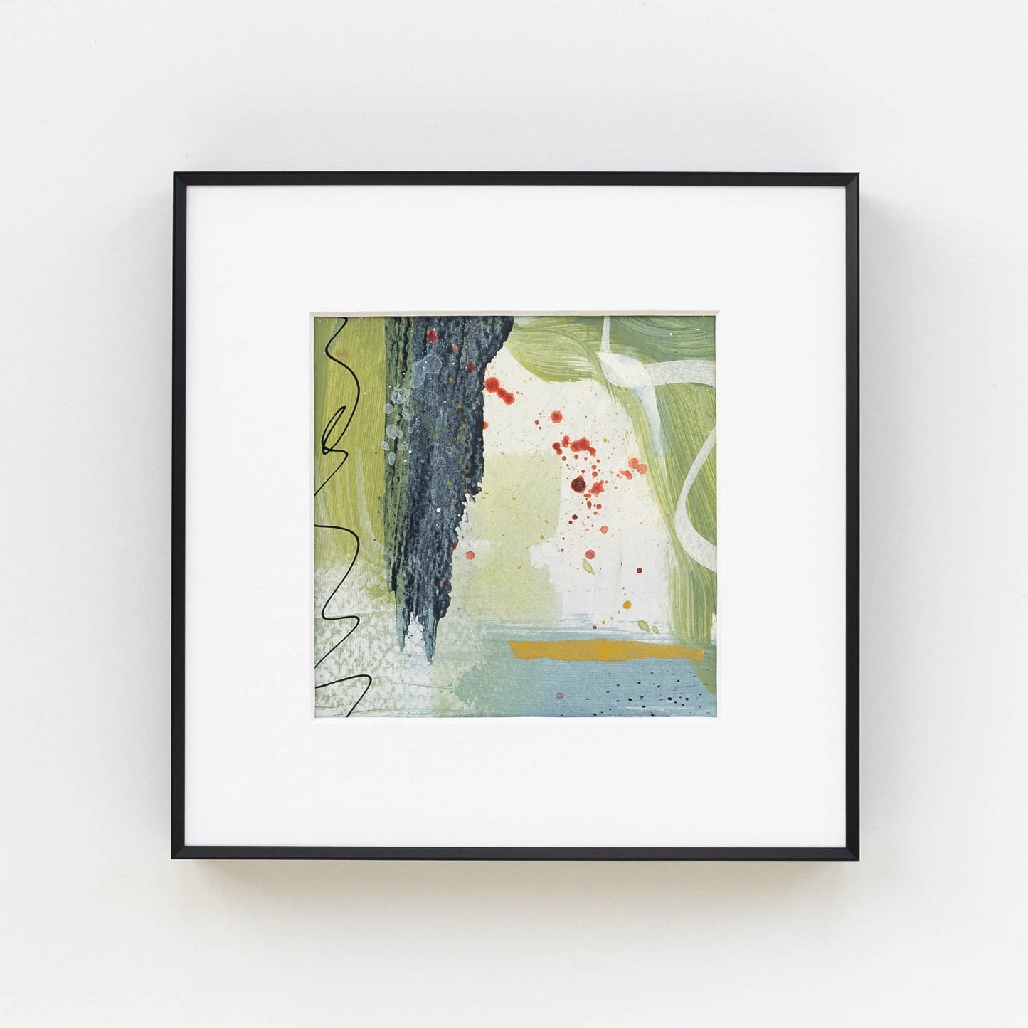 Spring Rain I | Framed 5x5 inch Acrylic Painting