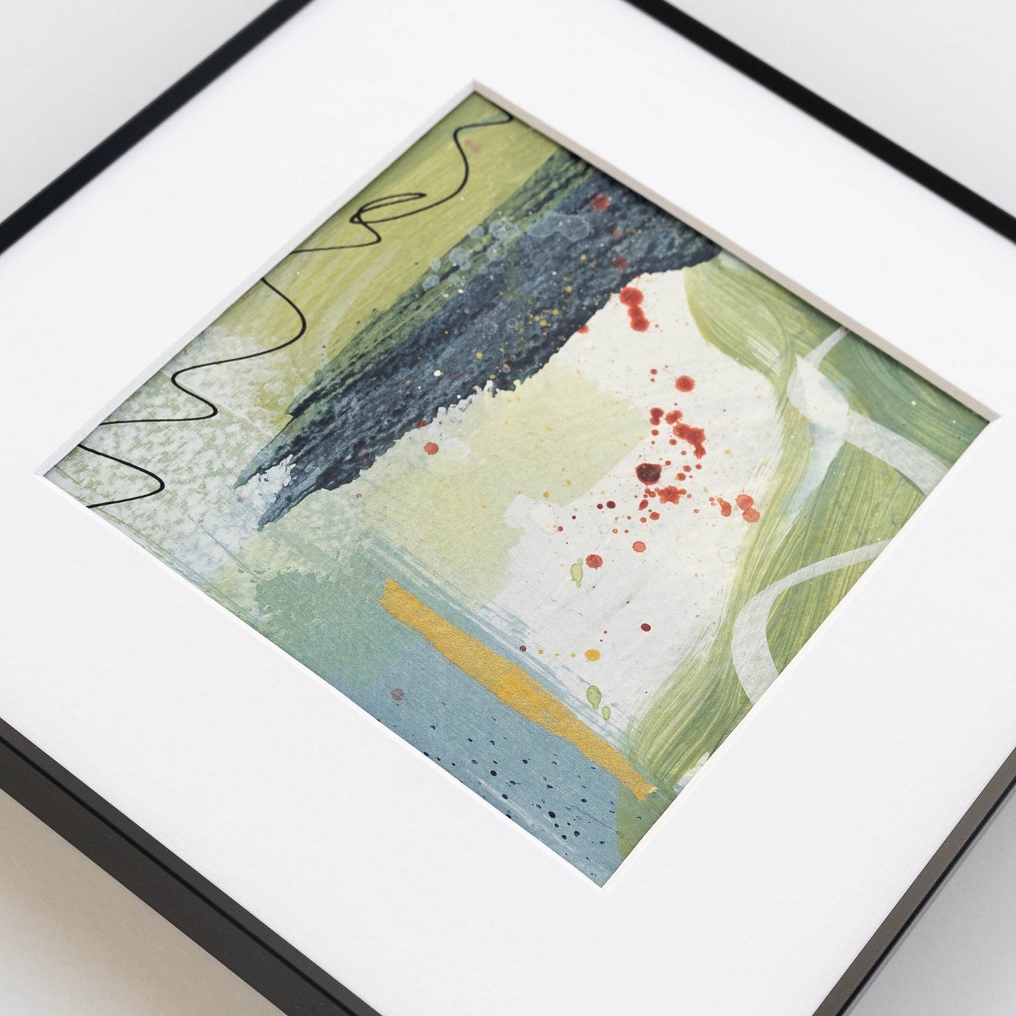 Spring Rain I | Framed 5x5 inch Acrylic Painting
